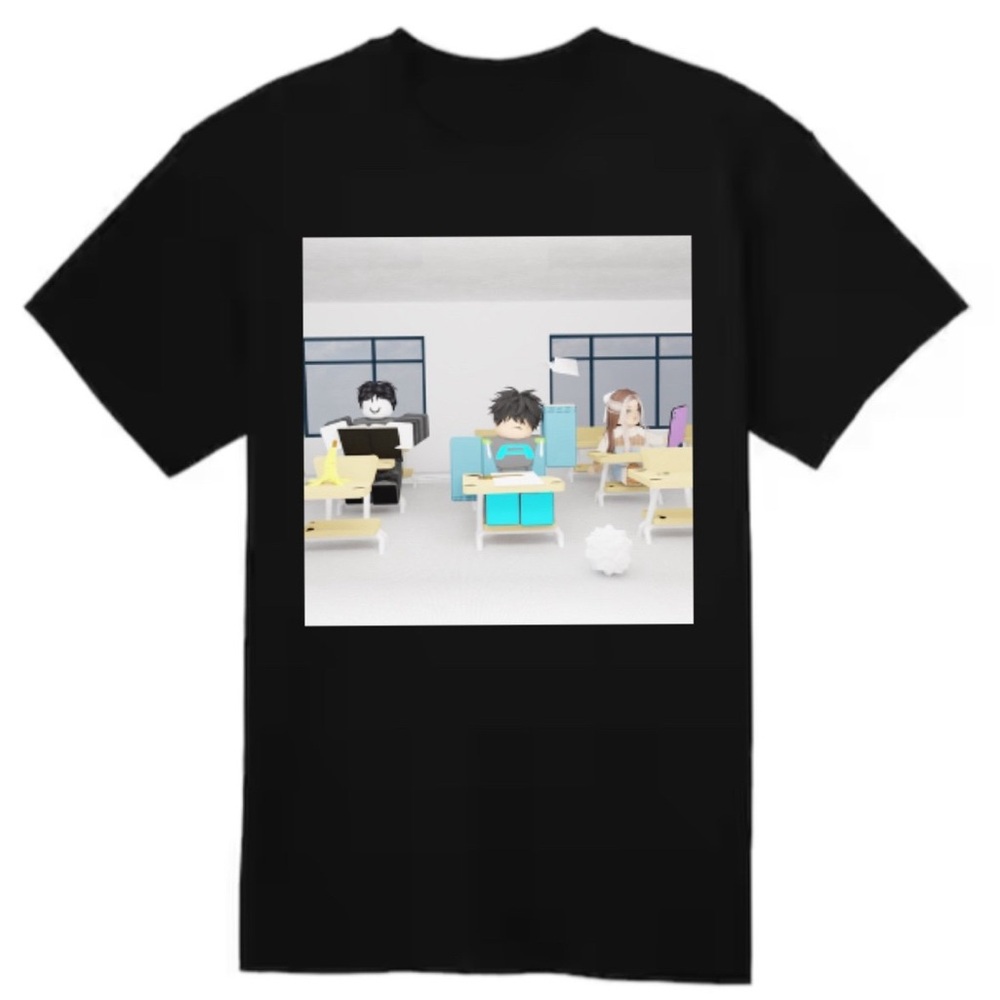 Roblox Kids School Scene Graphic Shirt Black